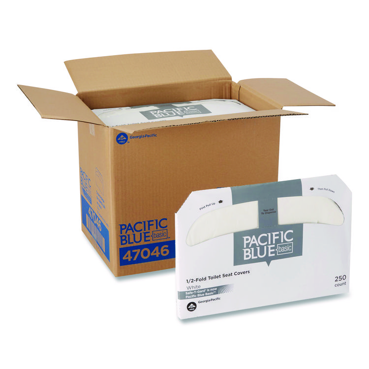 Safe-T-Gard Half-Fold Toilet Seat Covers, 14.5 X 17, White, 250/pack, 20 Packs/carton