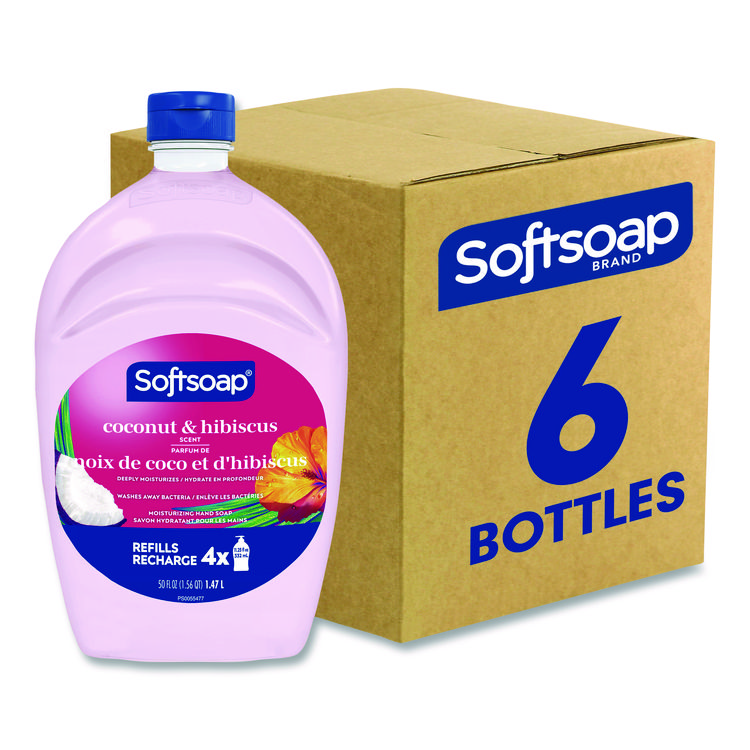Liquid Hand Soap Refills, Coconut and Hibiscus, 6/Carton