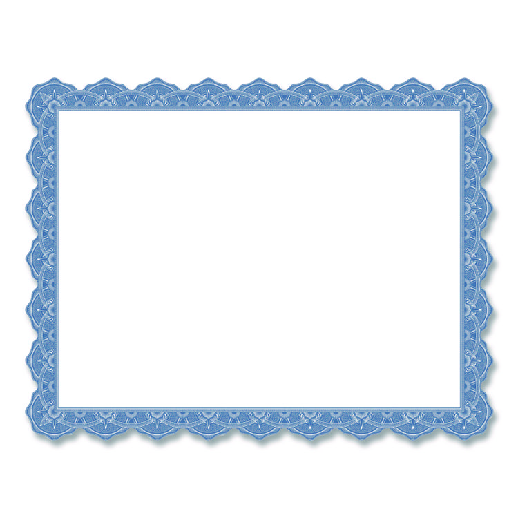 Award Certificates, 8.5 x 11, White with Braided Blue Border, 25/Pack