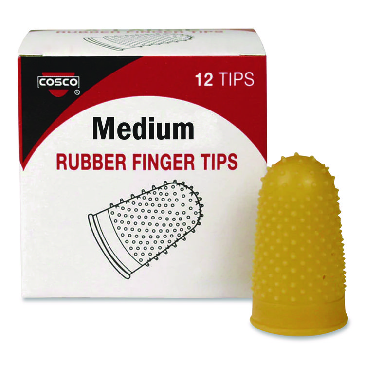 Fingertip Pads, Size 11.5, Medium, Amber, 12/Pack