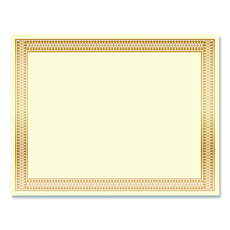 Award Certificates, 8.5 x 11, Ivory with Traditional Gold Border, 100/Pack