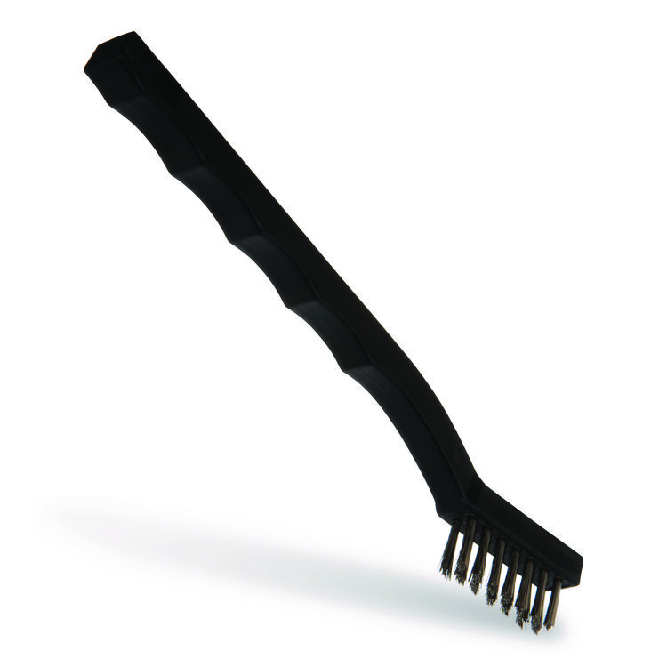Flo-Pac Utility Brush with Stainless Steel Bristles, 2" Brush, 7" Black Plastic Handle, 12/Carton
