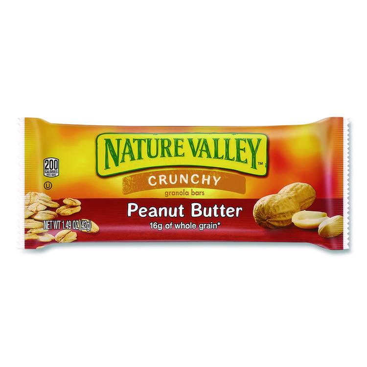 Granola Bars, Crunchy Peanut Butter, 1.5 Oz Pouch, 28/box