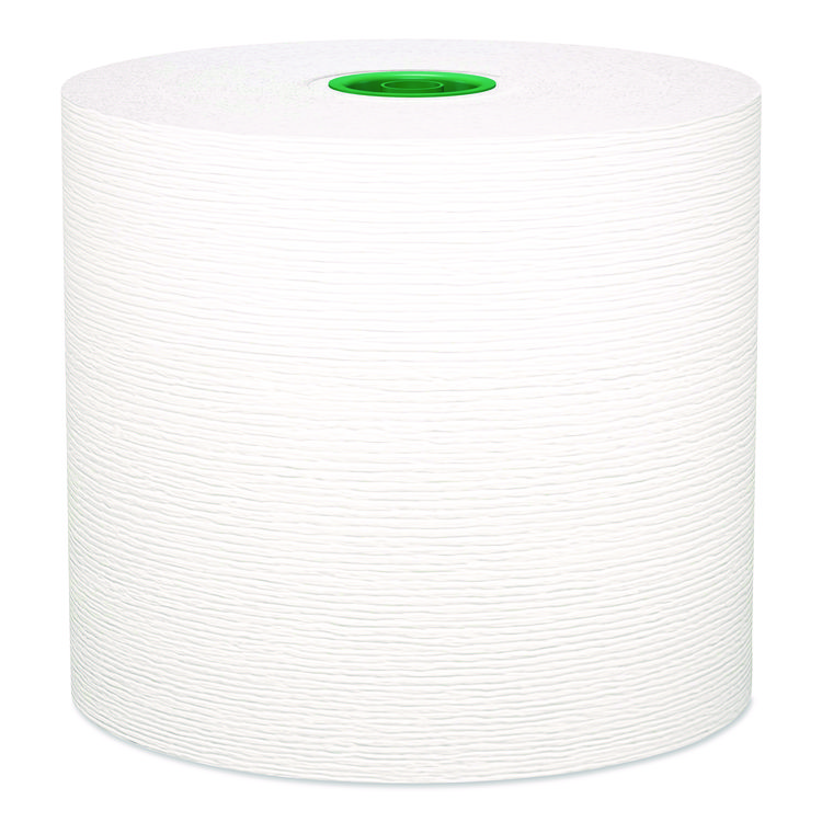 Hard Roll Paper Towels with Premium Absorbency Pockets with Colored Core, Green Core, 1-Ply, 7.5" x 700 ft, White, 6 Rolls/CT