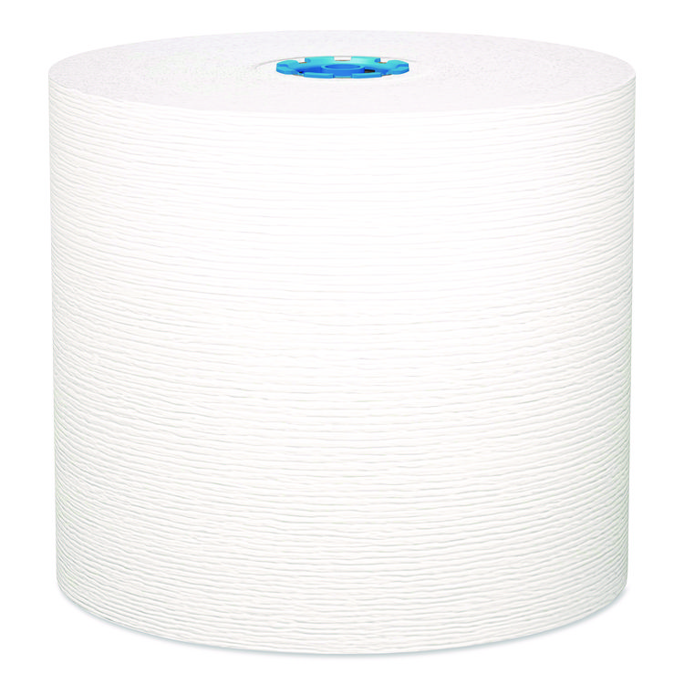 Hard Roll Paper Towels with Premium Absorbency Pockets with Colored Core, Gray Core, 1-Ply, 7.5" x 700 ft, White, 6 Rolls/CT