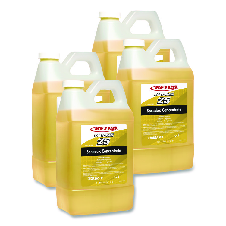 Speedex FastDraw 25 Concentrate Heavy-Duty Degreaser, 67.6 oz Bottle, 4/Carton