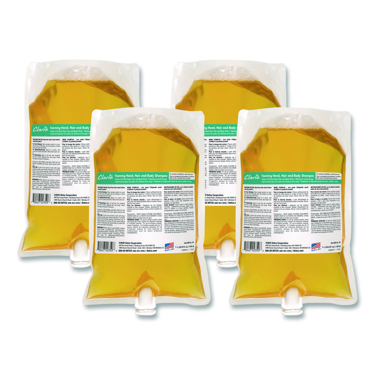 Foaming Hand, Hair and Body Shampoo, Fresh Scent, 1,000 mL, 6/Carton