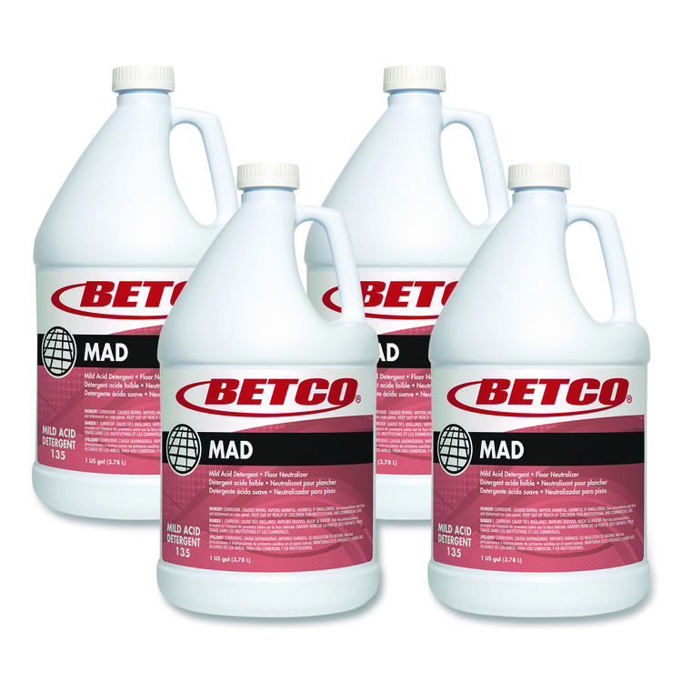 MAD Detergent, Characteristic Scent, 1 gal, 4/Carton