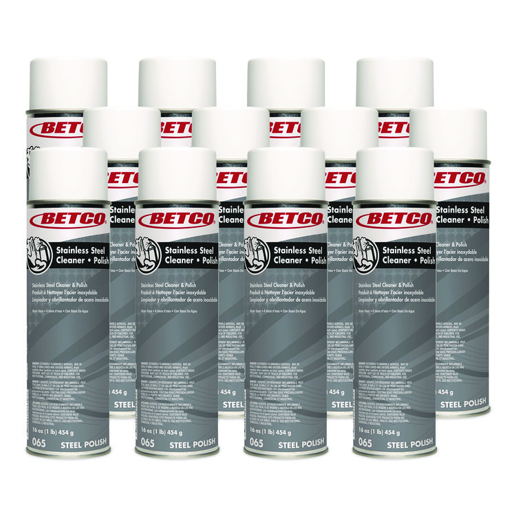 Stainless Steel Cleaner and Polish, Characteristic Scent, 16 oz Aerosol Spray, 12/Carton