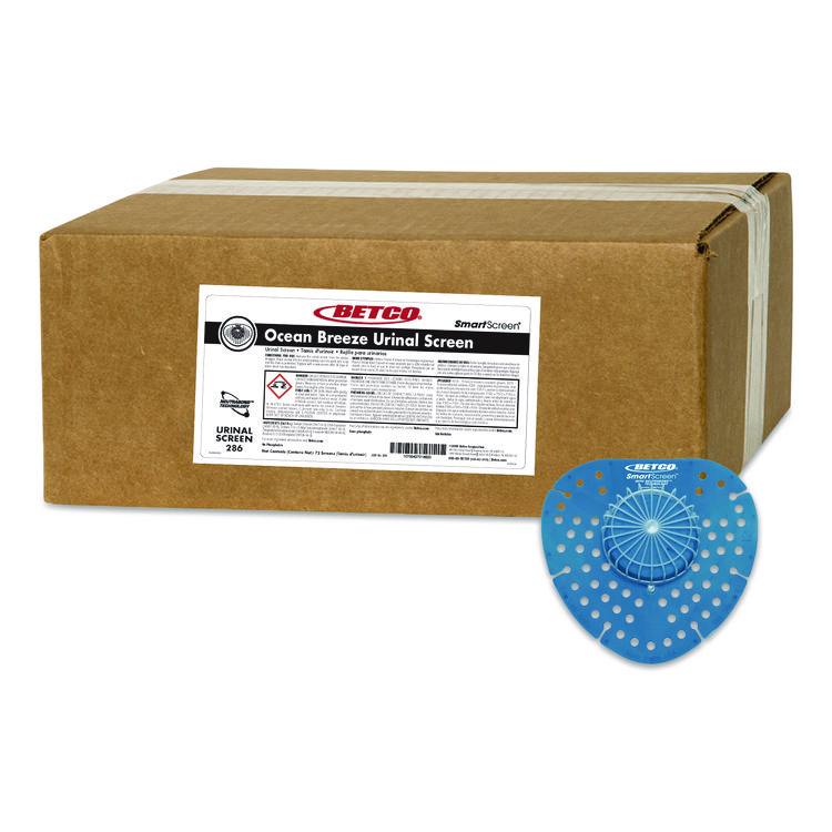 SmartSCREEN Urinal Screen, Ocean Breeze Scent, Blue, 1 lb, 72/Carton