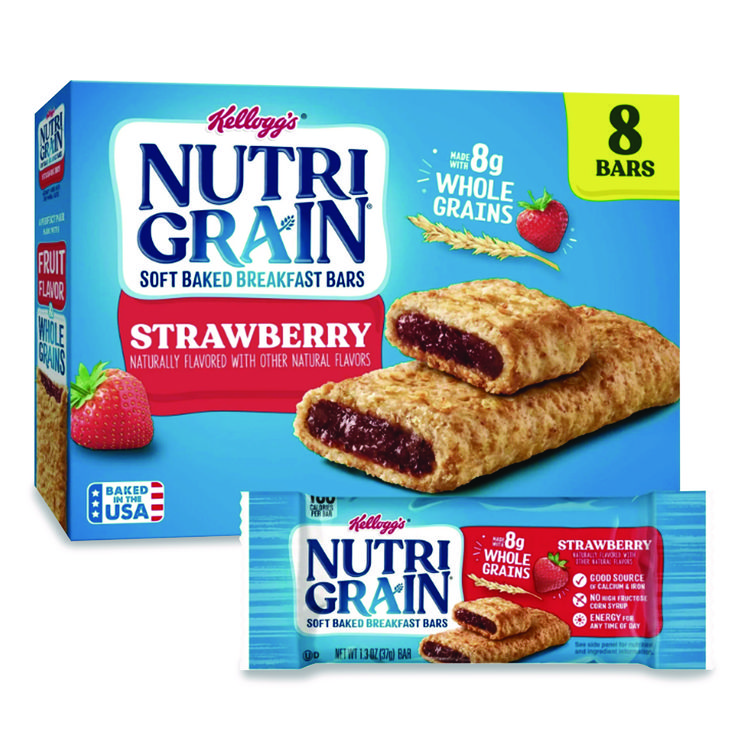 Nutri-Grain Soft Baked Breakfast Bars, Strawberry, 1.3 oz, 8/Box