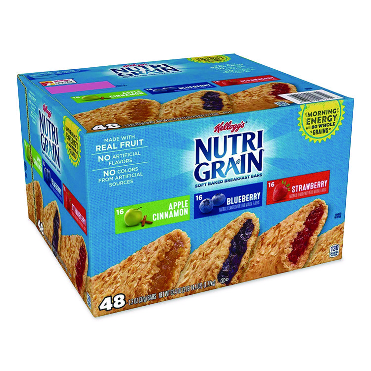 Nutri-Grain Soft Baked Breakfast Bars, Asstd: Apple, Blueberry, Strawberry, 1.3 Oz Bar, 48/carton
