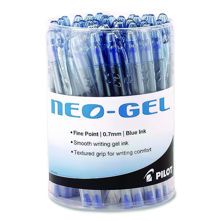 Neo-Gel Gel Pen, Stick, Fine 0.7 mm, Blue Ink, Translucent Blue Barrel, 48/Pack
