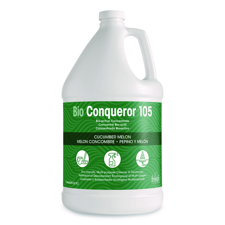 Bio Conqueror 105 Enzymatic Odor Counteractant Concentrate, Cucumber Melon, 1 Gal Bottle, 4/carton