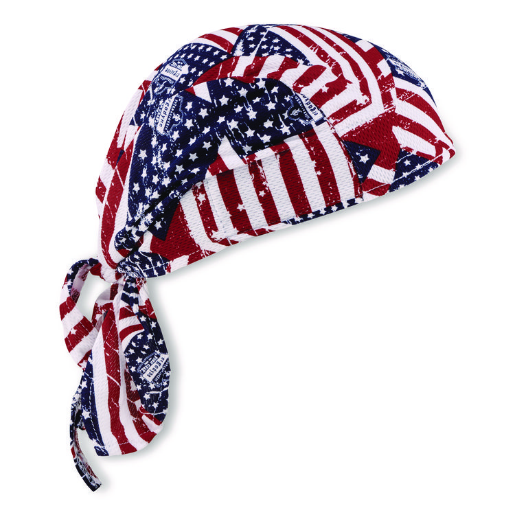 Chill-Its 6615 High-Performance Bandana Doo Rag with Terry Cloth Sweatband, One Size Fits Most, Stars and Stripes