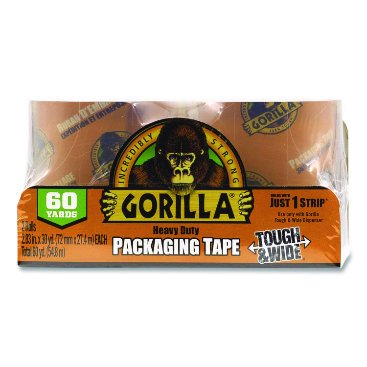 Heavy Duty Tough and Wide Packaging Tape Refill, 2.88" x 30 yds, Clear, 2/Pack