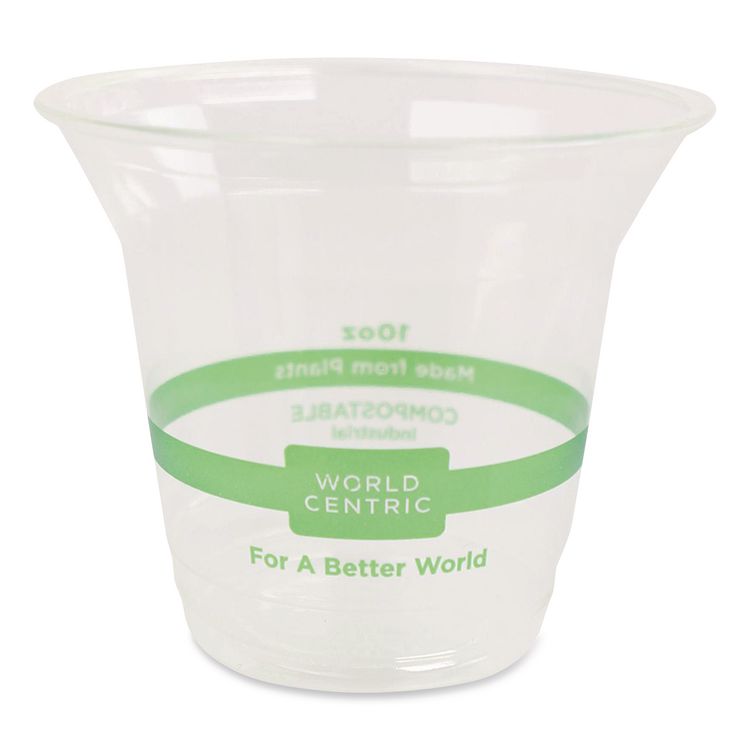 PLA Clear Cold Cups, 10 oz, Plastic, Clear, 1,000/Carton