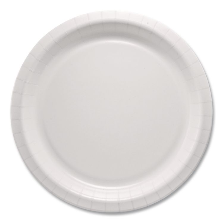 Compostable Paper Dinnerware, ProPlanet Seal, Plate, 10" dia, White, 500/Carton