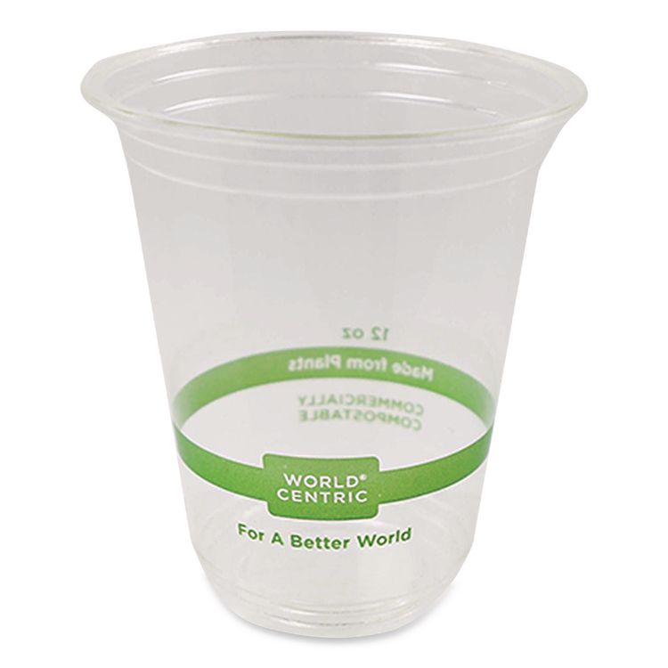 PLA Clear Cold Cups, 12 oz, Plastic, Clear, 1,000/Carton