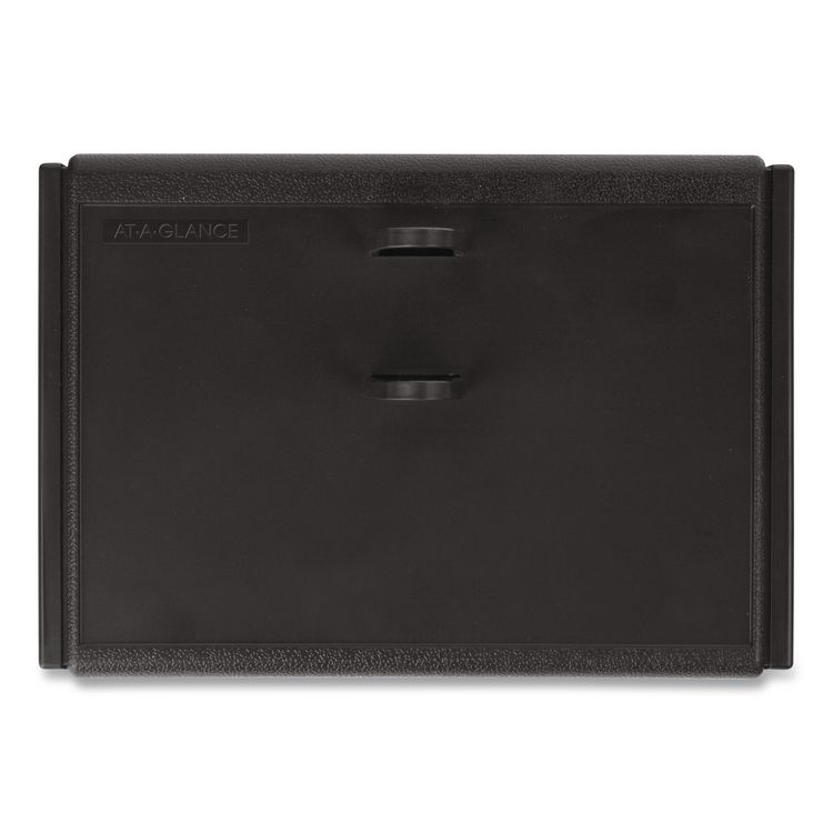 Desk Calendar Base for Loose-Leaf Refill, 2 Rings, 3" x 3.75", Black