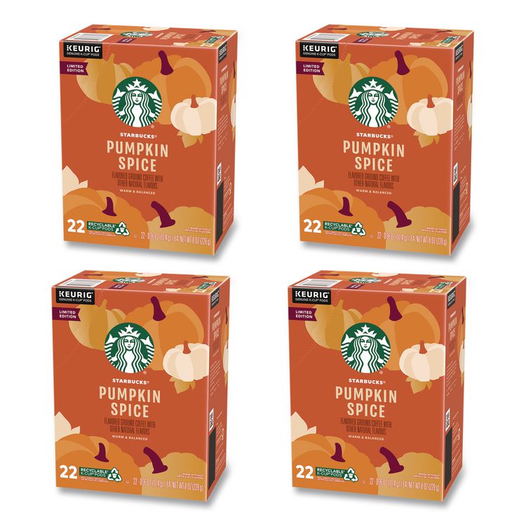 Pumpkin Spice Coffee, K-Cups, 22/Box, 4 Boxes/Carton