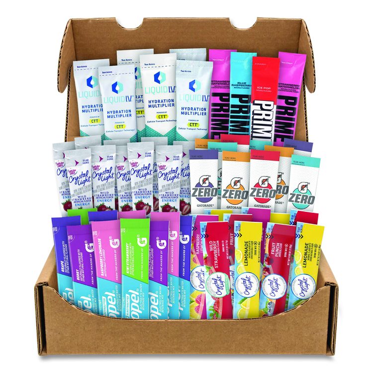 Snack Box Pros Drink Mixes Snack Box, 50 Assorted Mixes/Box ...