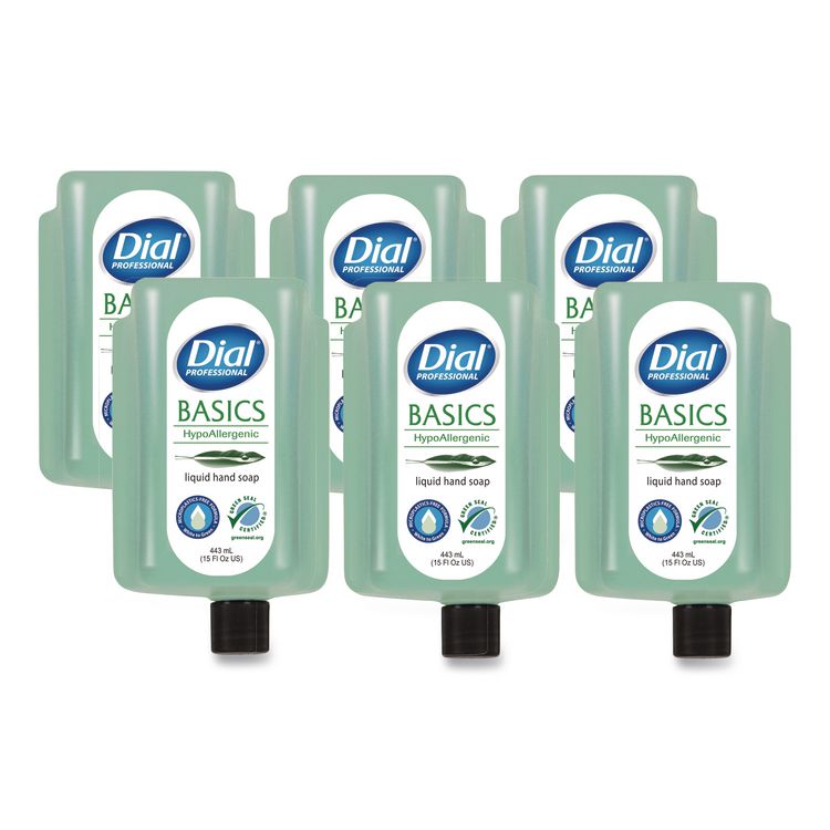 Basics MP Free Liquid Hand Soap Refill for Versa Dispenser, Unscented, 15 oz, 6/Carton