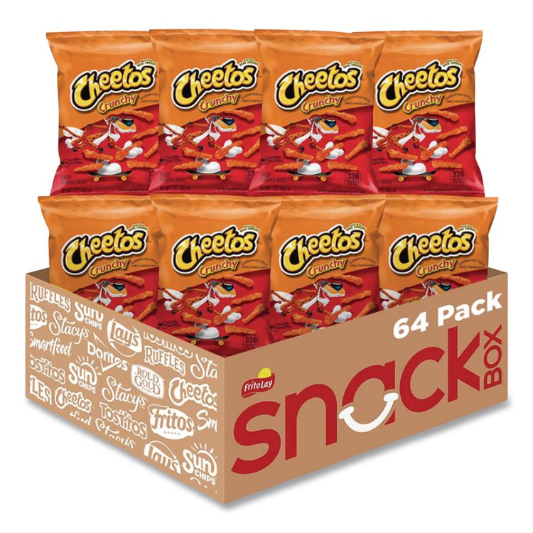 Crunchy Cheese Flavored Snacks, 2 Oz Bag, 64/carton