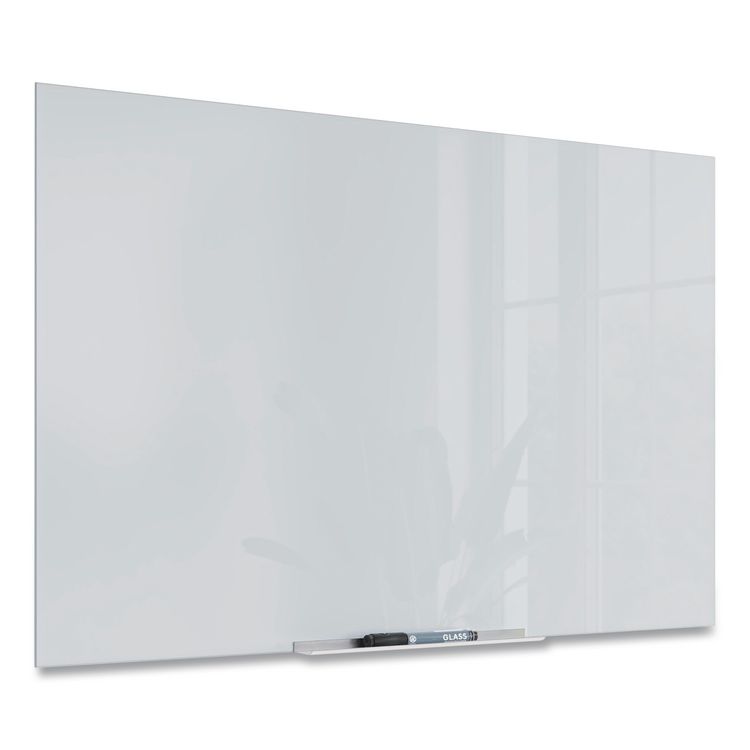 Floating Glass Dry Erase Board, 36" x 24" (Actual Size: 35" x 23"), White Surface