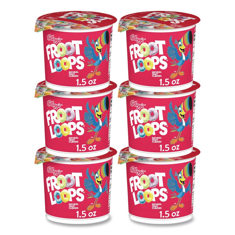Froot Loops Breakfast Cereal, Single-Serve 1.5 Oz Cup, 6/box