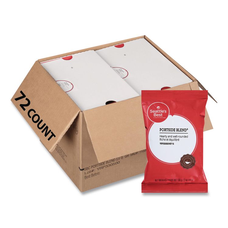 Premeasured Coffee Packs, Portside Blend, 2.1 oz Packet, 72/Carton