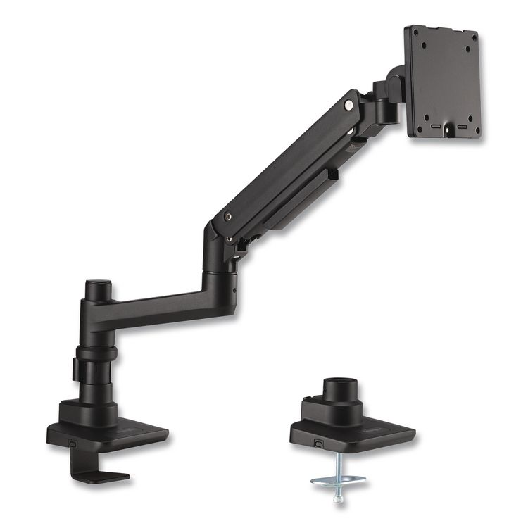 7110017256060, SKILCRAFT Gas-Spring Ergonomic Monitor Arm, For 49" Monitors, 360 deg Rotation/90 deg Tilt, BK,Supports 44 lbs