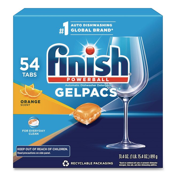 Dish Detergent Gelpacs, Orange Scent, 54/box