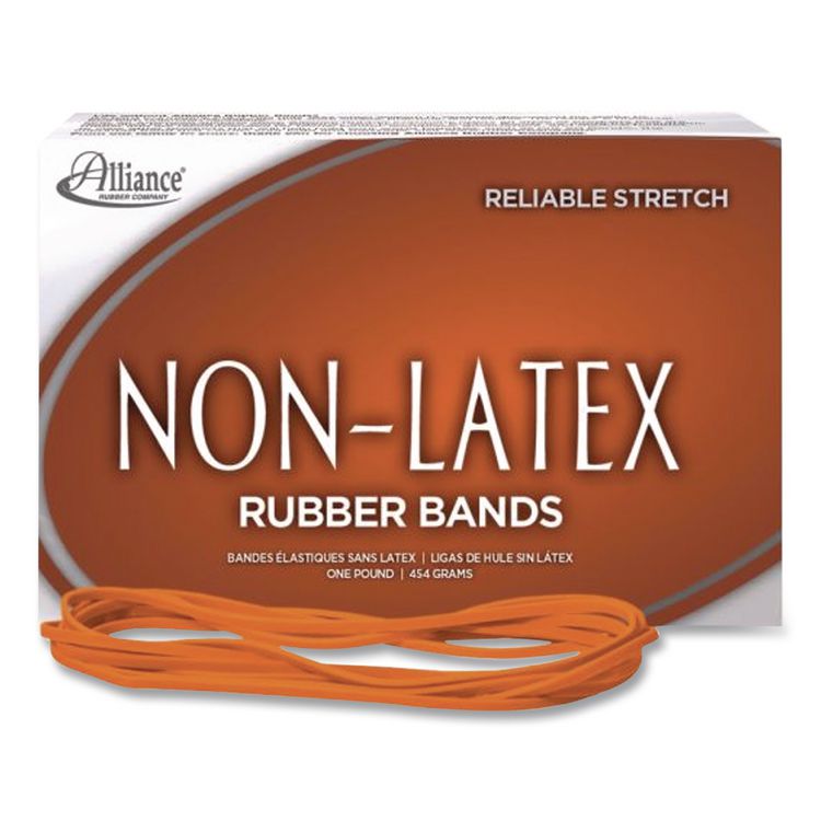 Non-Latex Rubber Bands, Size 33, 0.04" Gauge, Orange, 1 Lb Box, 720/box