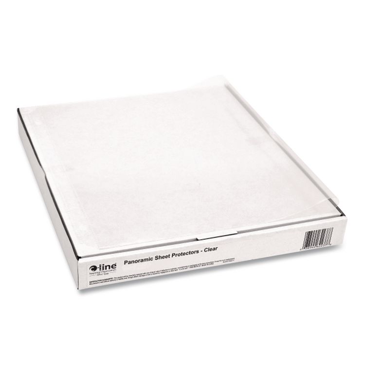 Panoramic Fold-Out Sheet Protectors, Heavy-Duty, Side: 3-Hole Punched, (2) 8.5 x 11 and (1) 11 x 17 Inserts, Clear, 25/Box