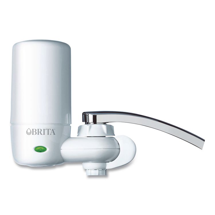 Water Faucet Mount Filtration System with 1 Elite Advanced Replacement Filter, White