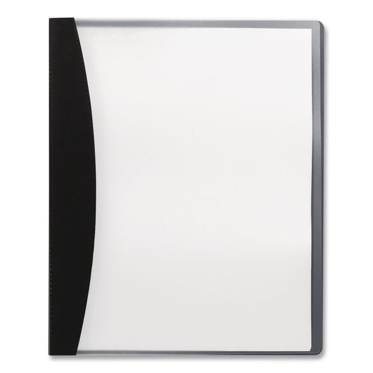 Report Cover With Hidden Swing Clip, 8.5 X 11, Frosted/black