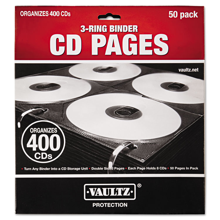 Picture of Two-Sided CD Refill Pages for Three-Ring Binder, 50/Pack