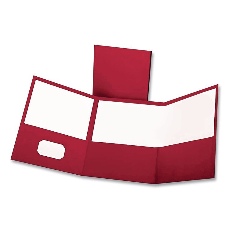 Tri-Fold Pocket Folder, Accommodates (150) 11 x 8.5 Sheets, Red, 20/Box