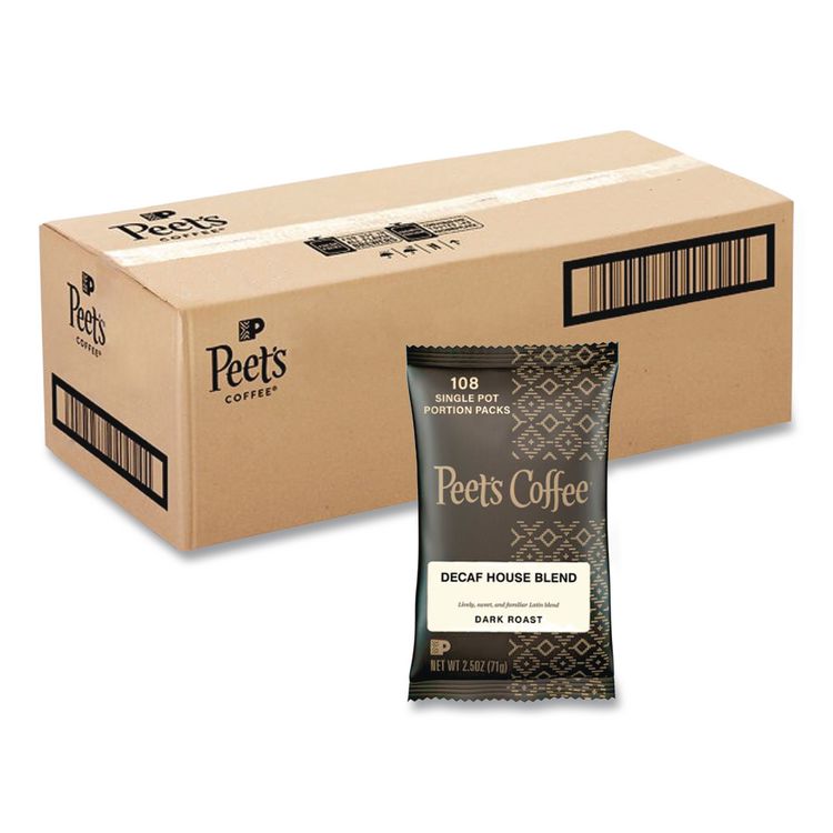 Coffee Portion Packs, House Blend, Decaf, 2.5 Oz Frack Pack, 18/box