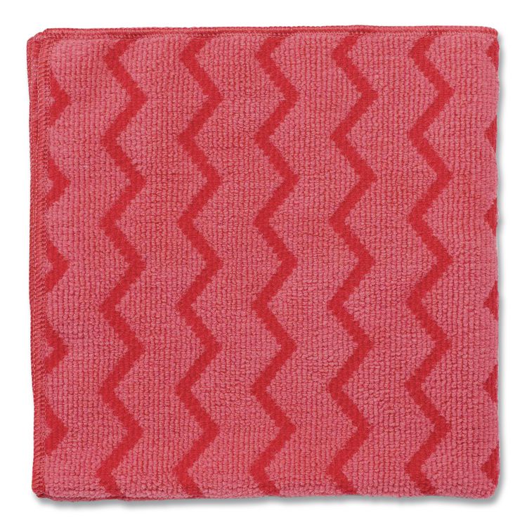 Hygen Microfiber Cleaning Cloths, 16 X 16, Red, 12/carton