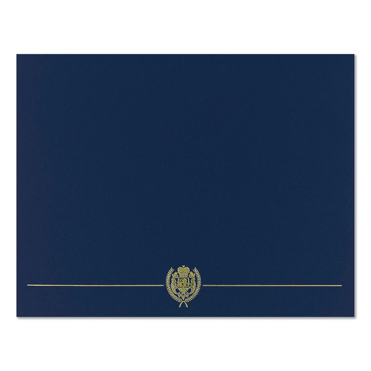 Classic Crest Certificate Covers, 9.38 x 12, Navy, 4/Pack