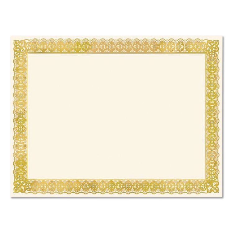 Certificates, 8.5 x 11, Ivory with Gold Border, 15/Pack