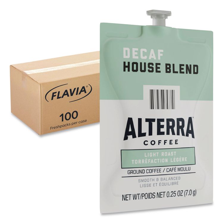 Alterra Decaf House Blend Coffee Freshpack, 100/Carton