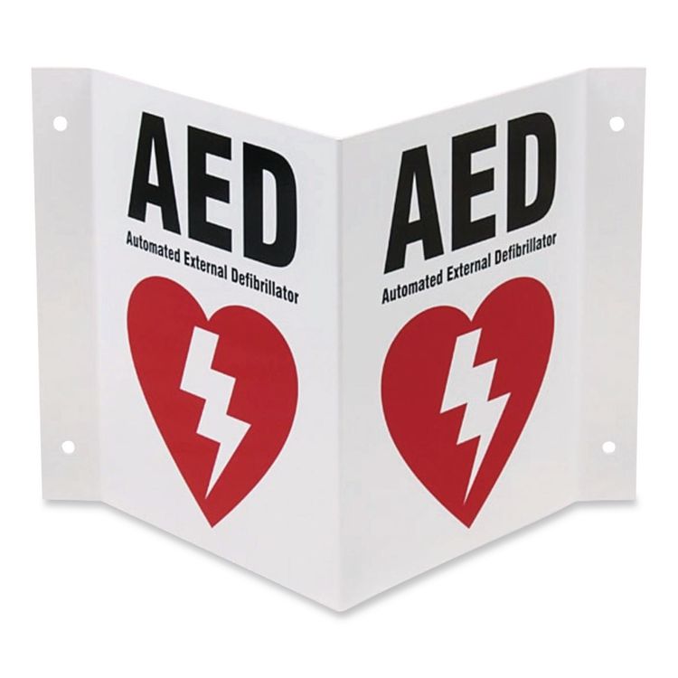 AERO HEALTHCARE AED Three-View Wall Sign, 10