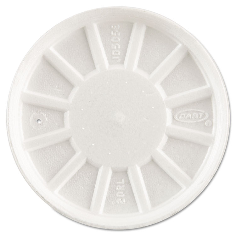 Picture of Vented Foam Lids, Fits 6-32oz Cups, White, 500/carton