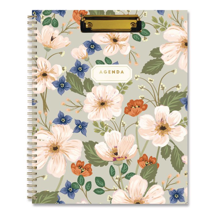 Franello Weekly/Monthly Lesson Planner, 9 Classes, Floral Artwork, Multicolor Cover, 11 x 8.5 Sheets, 40-Week Span, 2025-2026