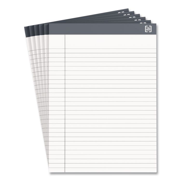 Notepads, Wide/Legal Rule, (50) White 8.5 x 11 Sheets, 6/Pack