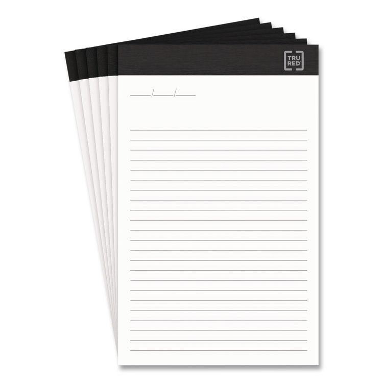 Notepads, Narrow Rule, (50) White 5" x 8" Sheets, 6/Pack