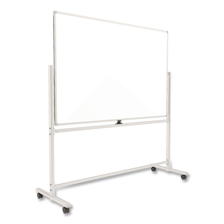 Magnetic Steel Mobile Dry Erase Board, 60 x 40, White Surface, Silver Aluminum Frame